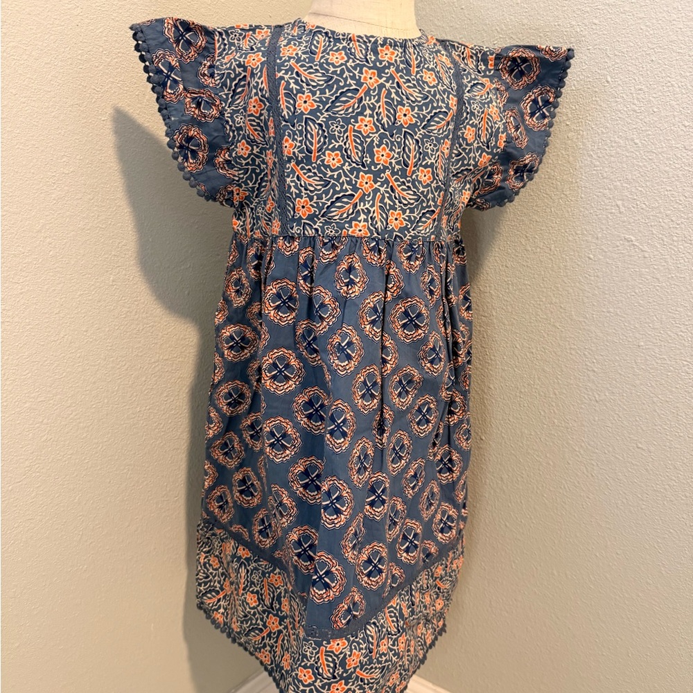 Roller Rabbit Blue and Orange Patterned Kids Dress size 6